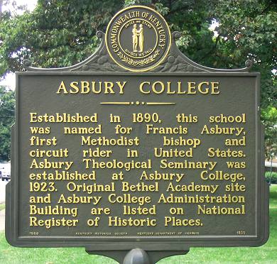 Asbury College marker