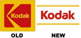 Comparison of old and new Kodak logos
