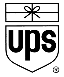 Old UPS logo: a parcel tied with string above a shield
